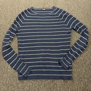 Vintage Y2k Steven Alan Navy White Longsleeve Lightweight Golf Sweater Small